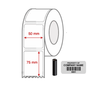 Thermal Transfer Blank Silver Mylar Label Rolls 50mm x 75mm Perforated 