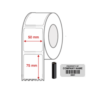 Thermal Transfer Blank Silver Mylar Label Rolls 50mm x 75mm Perforated