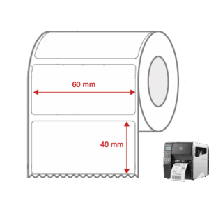 Direct Thermal Label Rolls 60mm x 40mm Non Perforated for Industrial Label Printers
