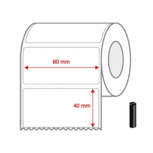 Thermal Transfer Label Rolls 60mm x 40mm Non Perforated for Desktop Label Printers