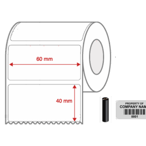 Thermal Transfer Blank Silver Mylar Label Rolls 60mm x 40mm Non Perforated