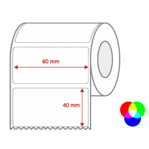 InkJet Label Rolls 60mm x 40mm Non Perforated for Inkjet Colour Label Printers