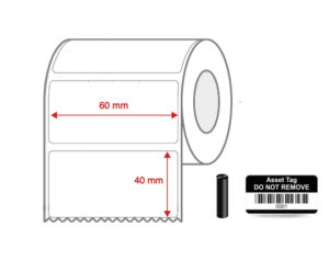 Thermal Transfer Blank WHITE Mylar Label Rolls 60mm x 40mm Non Perforated