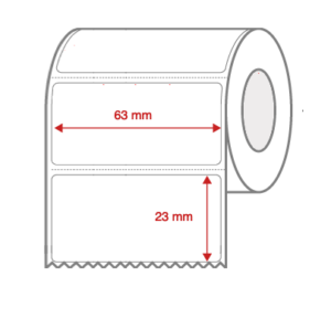 Direct Thermal Label Rolls 63mm x 23mm Perforated for Desktop Label Printers
