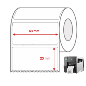 Direct Thermal Label Rolls 63mm x 23mm Perforated for Industrial Label Printers