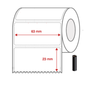 Thermal Transfer Label Rolls 63mm x 23mm Perforated for Desktop Label Printers