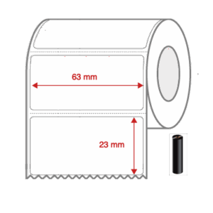 Thermal Transfer Label Rolls 63mm x 23mm Perforated for Desktop Label Printers
