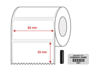 Thermal Transfer Blank Silver Mylar Label Rolls 63mm x 23mm Perforated