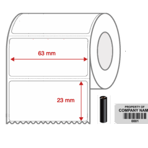 Thermal Transfer Blank Silver Mylar Label Rolls 63mm x 23mm Perforated