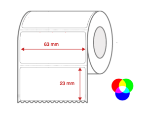 InkJet Label Rolls 63mm x 23mm Perforated for Inkjet Colour Label Printers