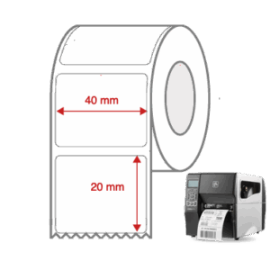 Direct Thermal Label Rolls 40mm x 20mm Non Perforated for Industrial Label Printers