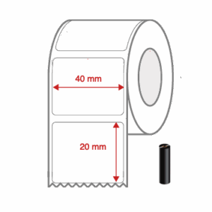 Thermal Transfer Label Rolls 40mm x 20mm Non Perforated for Desktop Label Printers