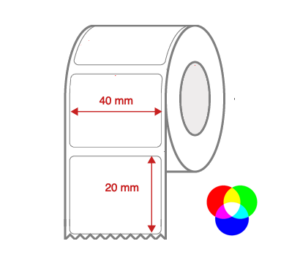 InkJet Label Rolls 40mm x 20mm Non Perforated for Inkjet Colour Label Printers