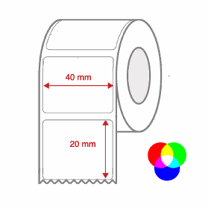 InkJet Label Rolls 40mm x 20mm Non Perforated for Inkjet Colour Label Printers