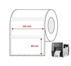 Direct Thermal Label Rolls 100mm x 65mm NON Perforated for Industrial Label Printers
