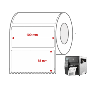Direct Thermal Label Rolls 100mm x 65mm NON Perforated for Industrial Label Printers