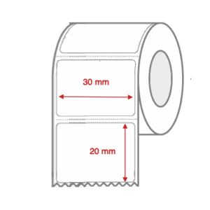 Direct Thermal Label Rolls 30mm x 20mm Non Perforated for Desktop Label Printers