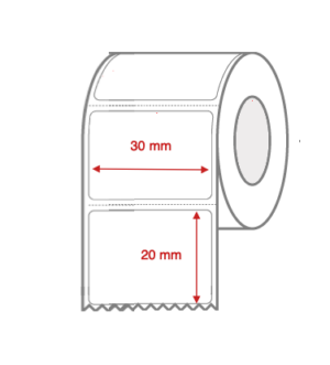 Direct Thermal Label Rolls 30mm x 20mm Non Perforated for Desktop Label Printers