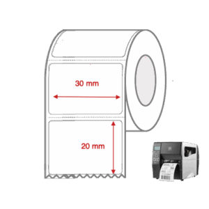 Direct Thermal Label Rolls 30mm x 20mm NON Perforated for Industrial Label Printers