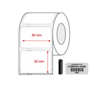 Thermal Transfer Blank Silver Mylar Label Rolls 30mm x 20mm Non Perforated