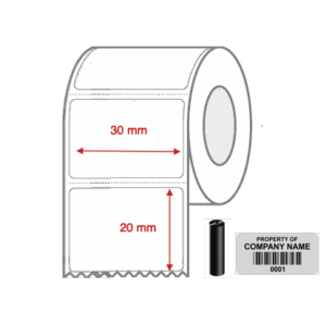 Thermal Transfer Blank Silver Mylar Label Rolls 30mm x 20mm Non Perforated