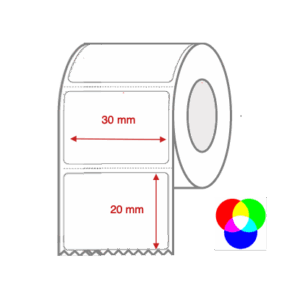 InkJet Label Rolls 30mm x 20mm Non Perforated for Inkjet Colour Label Printers