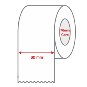 Inkjet Continuous Label Roll - 60mm X 60 Meter Long x 76mm Core