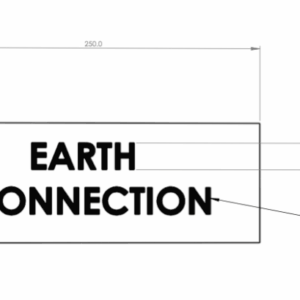 90mm x 250mm wide warning Label Roll - EARTH CONNECTION