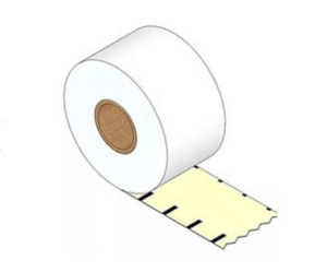 Linerless Direct Thermal Labels 58mm X 82 meter Black Mark Continuous Removable (10 Rolls)