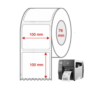 Cabinetry Label Rolls 100mm x 100mm x 76mm Direct Thermal Removable Perforated