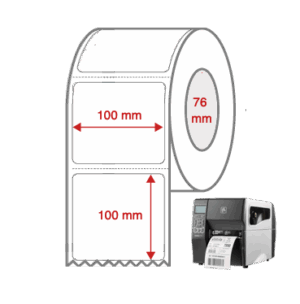 Cabinetry Label Rolls 100mm x 100mm x 76mm Direct Thermal Removable Perforated