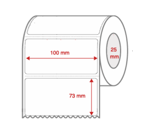 Cabinetry Label Rolls 100mm x 73mm x 25mm Direct Thermal Removable Perforated