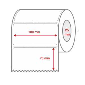 Cabinetry Label Rolls 100mm x 73mm x 25mm Direct Thermal Removable Perforated