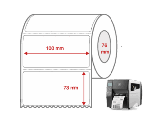 Cabinetry Label Rolls 100mm x 73mm x 76mm Direct Thermal Removable Perforated