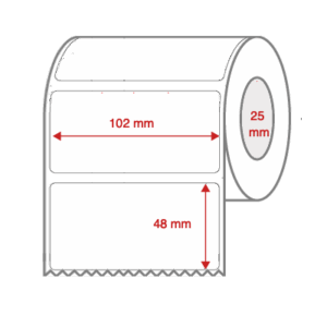 Cabinetry Label Rolls 102mm x 48mm x 25mm Direct Thermal Removable