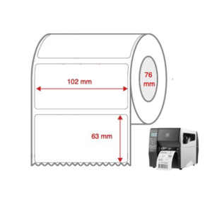 Cabinetry Label Rolls 102mm x 63mm x 76mm Direct Thermal Removable