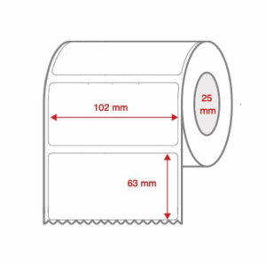 Cabinetry Label Rolls 102mm x 63mm x 25mm Direct Thermal Removable