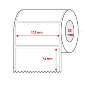 Cabinetry Label Rolls 102mm x 74mm x 25mm Direct Thermal Removable Perforated