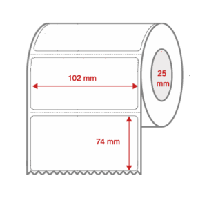 Cabinetry Label Rolls 102mm x 74mm x 25mm Direct Thermal Removable Perforated