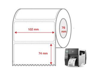 Cabinetry Label Rolls 102mm x 74mm x 76mm Direct Thermal Removable Perforated