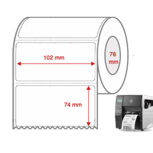 Cabinetry Label Rolls 102mm x 74mm x 76mm Direct Thermal Removable Perforated