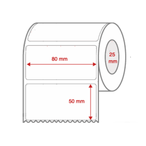 Cabinetry Label Rolls 80mm x 50mm x 25mm Direct Thermal Removable