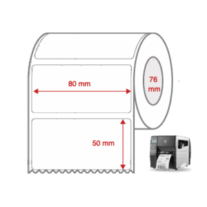 Cabinetry Label Rolls 80mm x 50mm x 76mm Direct Thermal Removable