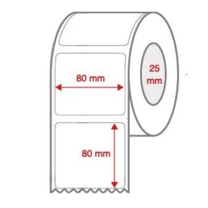 Cabinetry Label Rolls 80mm x 80mm x 25mm Direct Thermal Removable