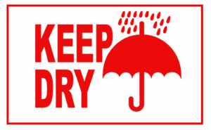 100x75 KEEP Dry Safety Warning Label Roll White with Red Printed W10075KDR