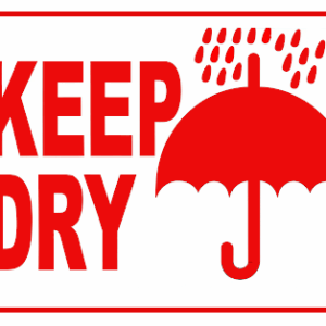 100x75 KEEP Dry Safety Warning Label Roll White with Red Printed W10075KDR