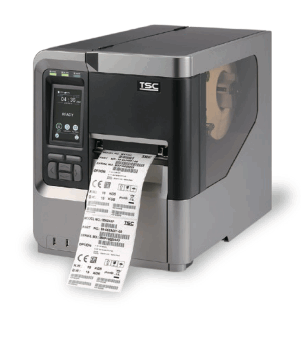 TSC MX241P Industrial Thermal Transfer Label Printer 4" 203dpi Touch LCD Screen USB/SER/ETH Full Rewinder
