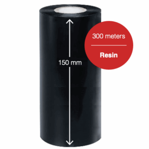 Premium Resin Thermal Ribbon for 6 inch wide printers - 150mm wide x 300 meters long R150300