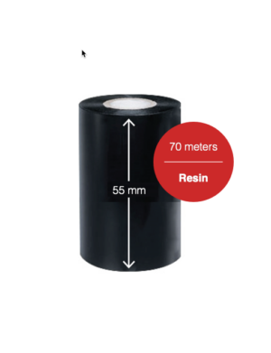 Premium M20 Resin Thermal Ribbon 55mm wide x 70 meters long - 2" Printers