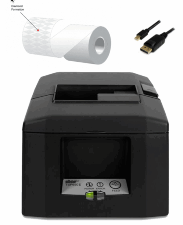 Square Compatible TSP654IISK Restick Sticky Label Printer - USB - TSP654IISK-U TSP654SKII